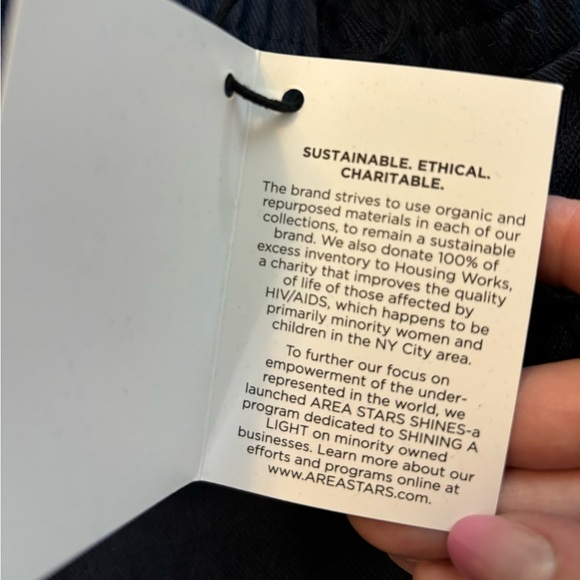 NWT Area Stars Navy Blue Cotton Ali Utility Raw Hem Ankle Pants - Picture 6 of 8